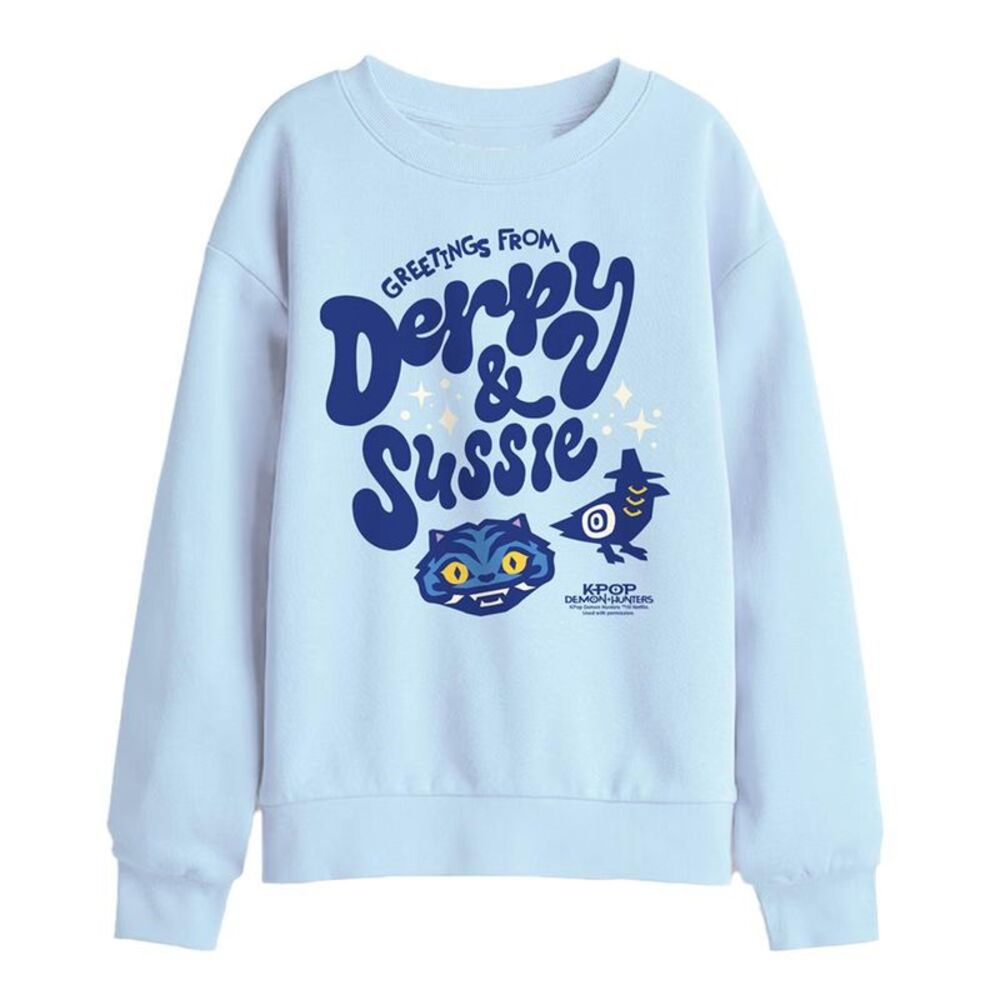 K-Pop Demon Hunters Childrens/Kids Derpy & Sussie Icons Sweatshirt / Light Blue